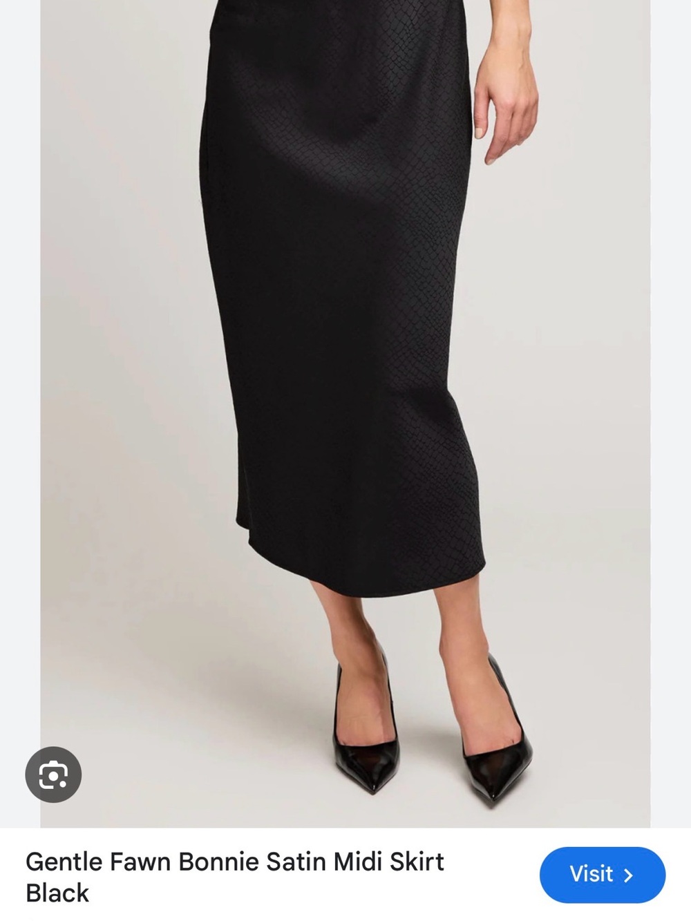 Gentle Fawn Bonnie Satin Midi Skirt - Black